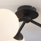 93489 Pulsa 3 Light Bathroom Semi Flush Ceiling Light Black White