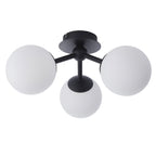 93489 Pulsa 3 Light Bathroom Semi Flush Ceiling Light Black White