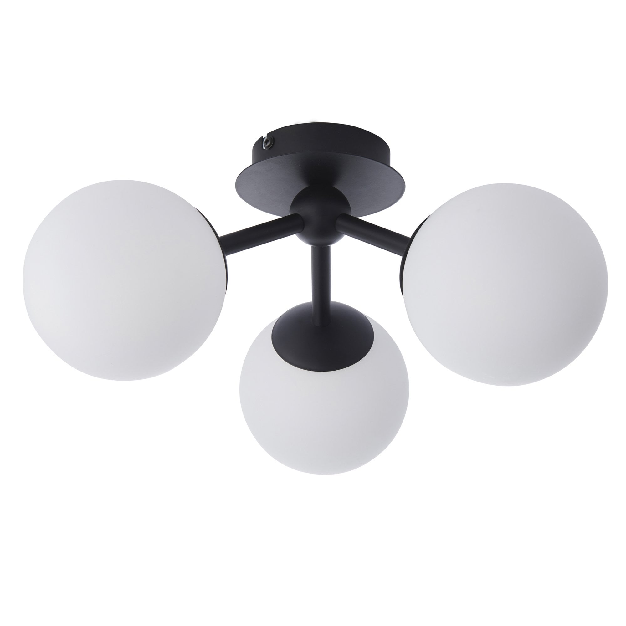 93489 Pulsa 3 Light Bathroom Semi Flush Ceiling Light Black White