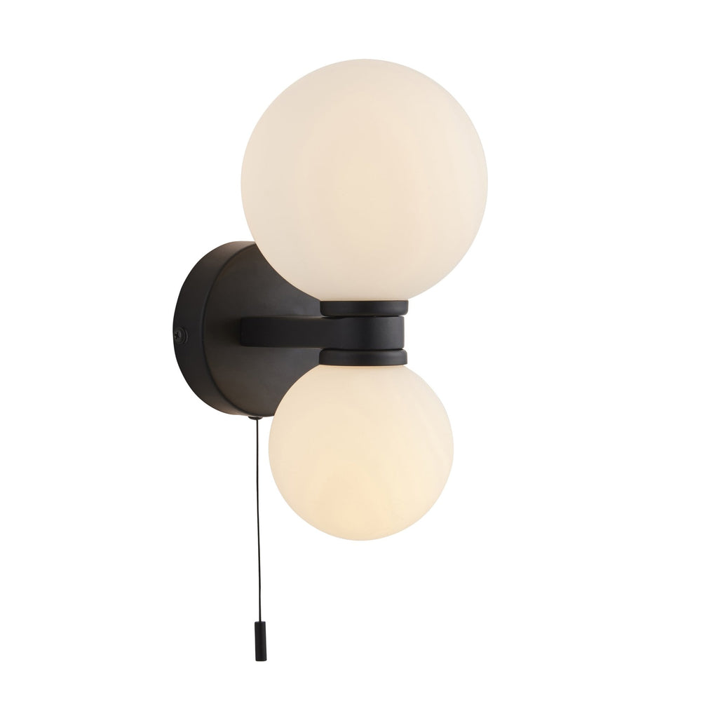 93523 Pulsa 2 Light Bathroom Wall Light Black White (SD)