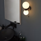 93523 Pulsa 2 Light Bathroom Wall Light Black White (SD)