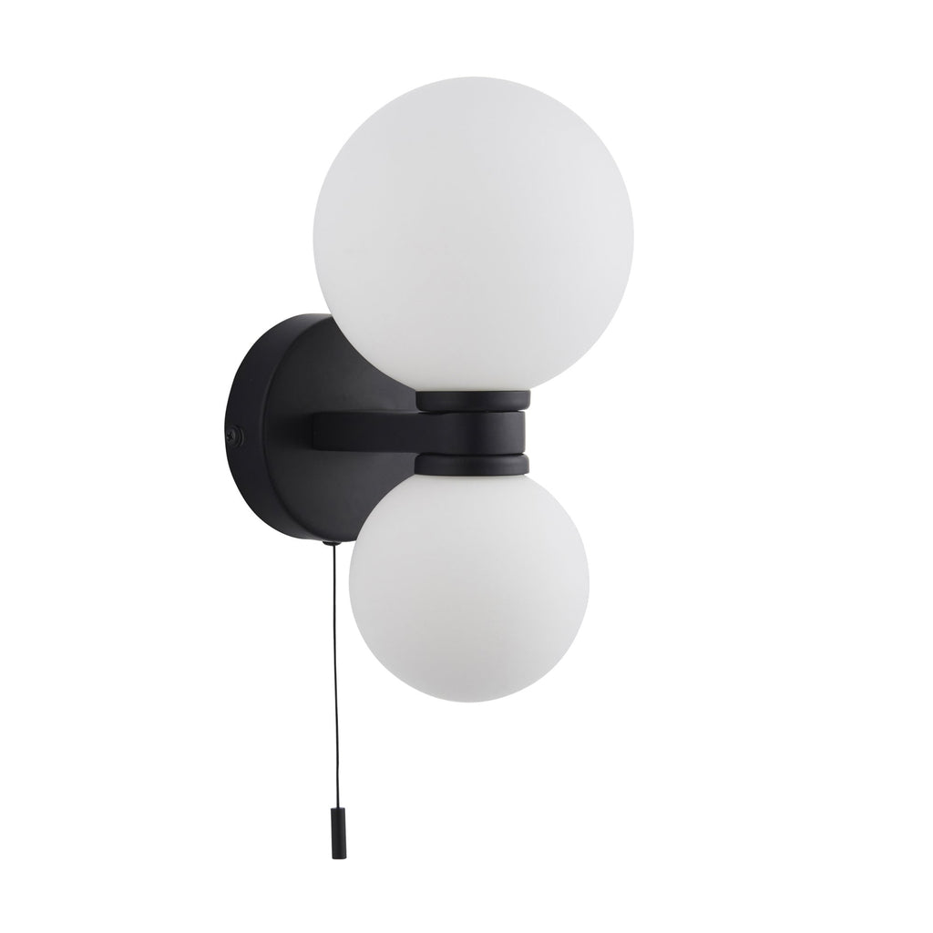 93523 Pulsa 2 Light Bathroom Wall Light Black White (SD)
