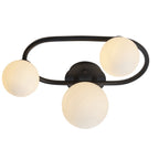 93524 Pulsa 3 Light Bathroom Semi Flush Ceiling Light Black White