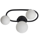 93524 Pulsa 3 Light Bathroom Semi Flush Ceiling Light Black White