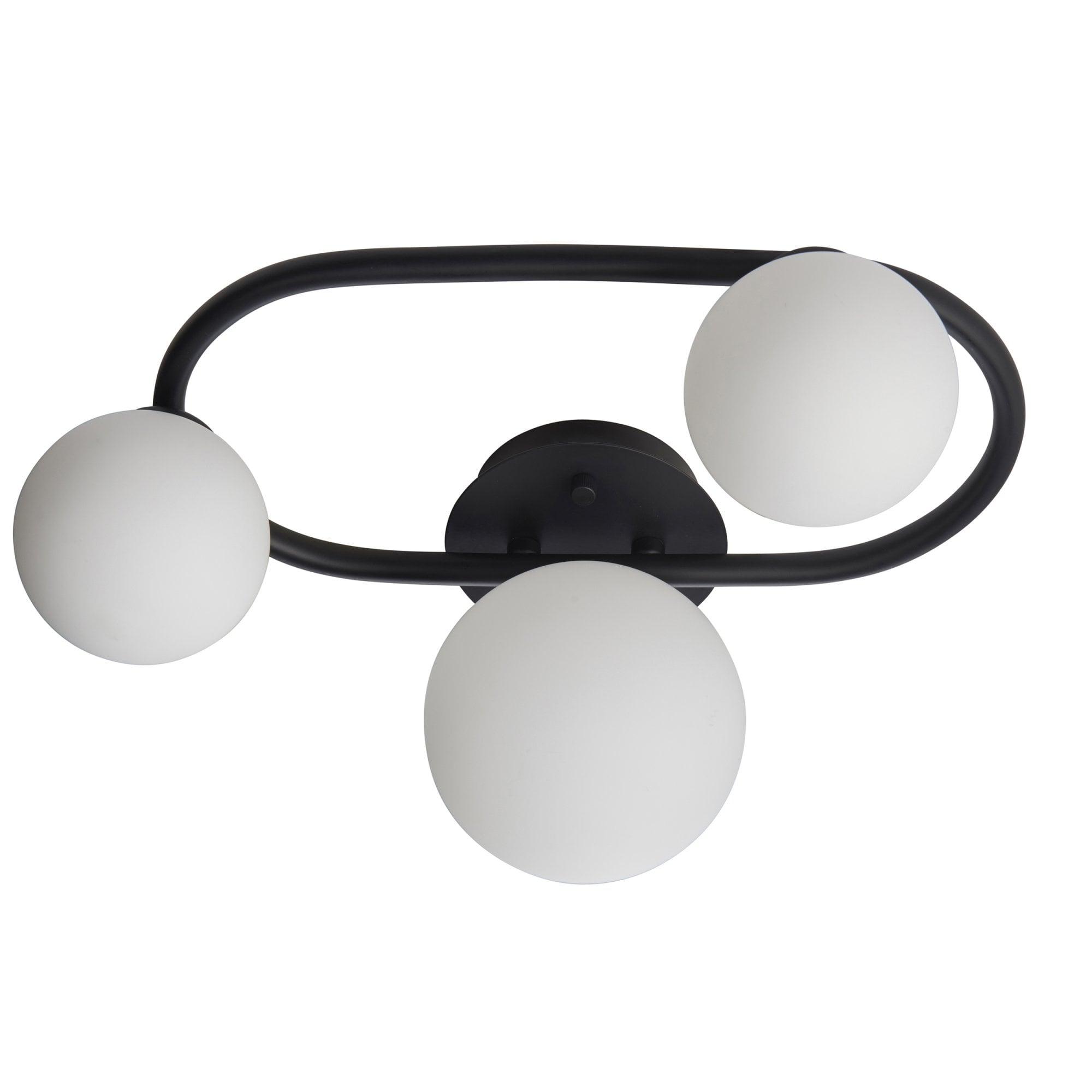 93524 Pulsa 3 Light Bathroom Semi Flush Ceiling Light Black White