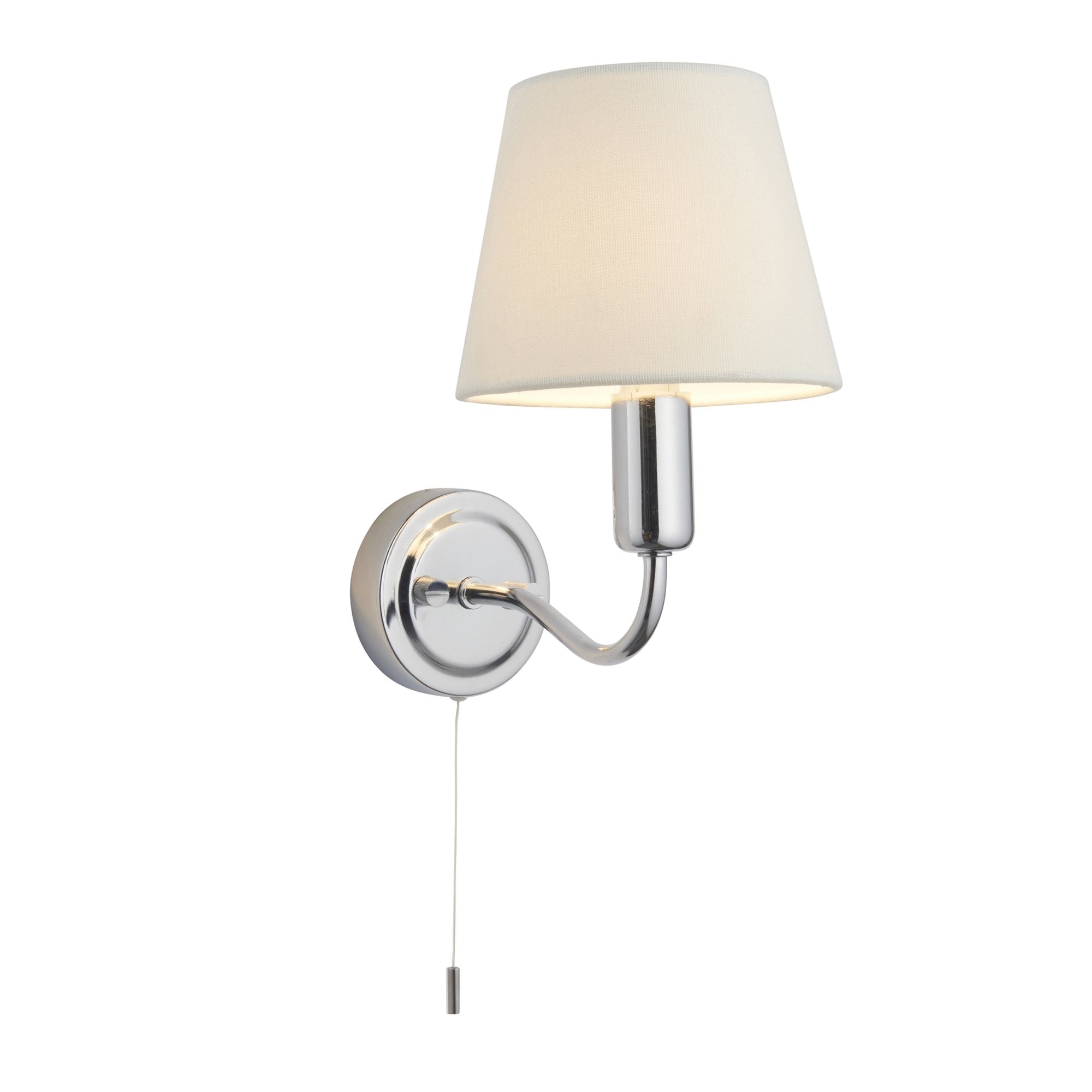 93851 Conway 1 Light Bathroom Wall Light Chrome Ivory