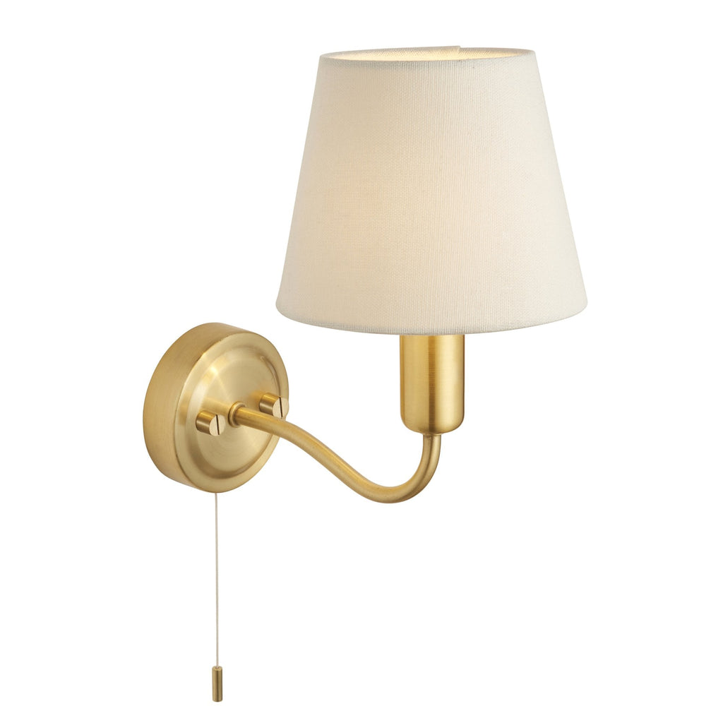 93852 Conway 1 Light Bathroom Wall Light Brass Ivory