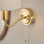 93852 Conway 1 Light Bathroom Wall Light Brass Ivory