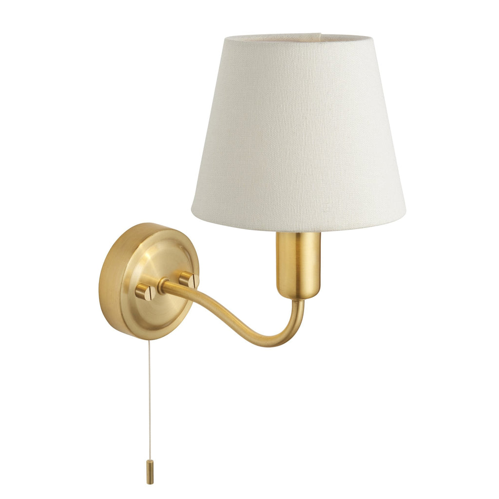 93852 Conway 1 Light Bathroom Wall Light Brass Ivory