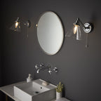 93853 Faraday 1 Light Bathroom Wall Light Chrome Clear