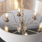 94357 Highclere 6 Light Pendant Chrome Linen