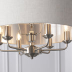 94357 Highclere 6 Light Pendant Chrome Linen