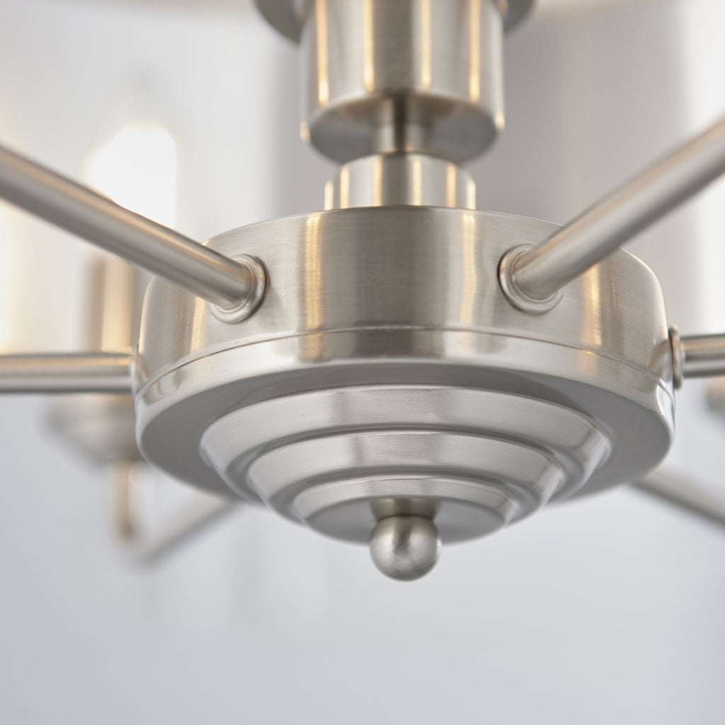 94357 Highclere 6 Light Pendant Chrome Linen