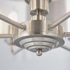 94357 Highclere 6 Light Pendant Chrome Linen