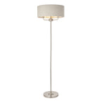94359 Highclere 3 Light Floor Lamp Chrome Linen
