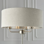 94359 Highclere 3 Light Floor Lamp Chrome Linen