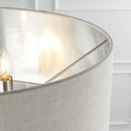 94359 Highclere 3 Light Floor Lamp Chrome Linen
