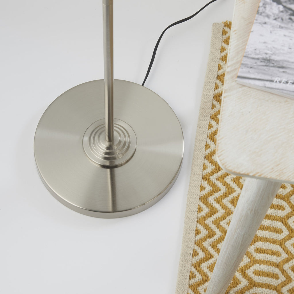 94359 Highclere 3 Light Floor Lamp Chrome Linen