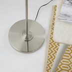 94359 Highclere 3 Light Floor Lamp Chrome Linen