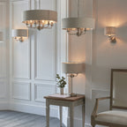 94361 Highclere 3 Light Pendant Chrome Linen