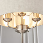 94369 Highclere 3 Light Table Lamp Chrome Linen