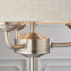 94369 Highclere 3 Light Table Lamp Chrome Linen