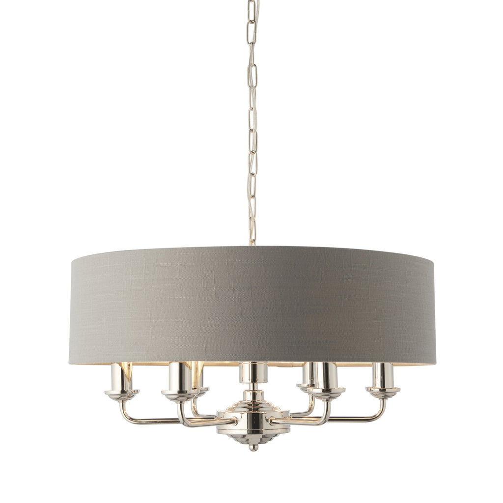 94373 Highclere 6 Light Pendant Nickel Grey