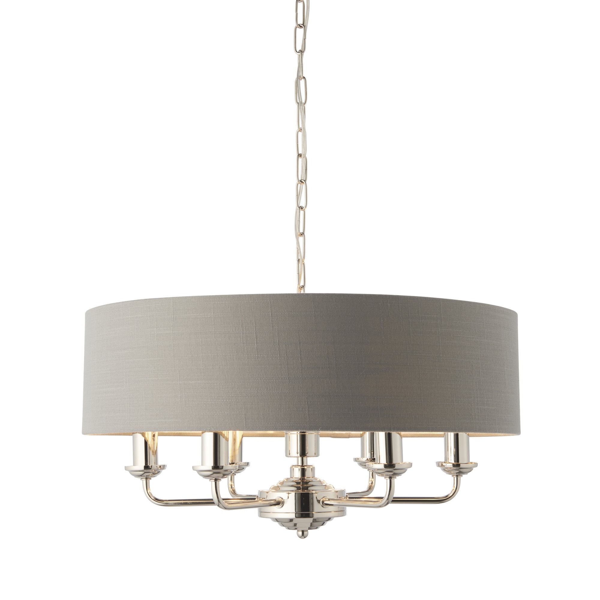 94373 Highclere 6 Light Pendant Nickel Grey
