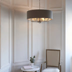 94373 Highclere 6 Light Pendant Nickel Grey