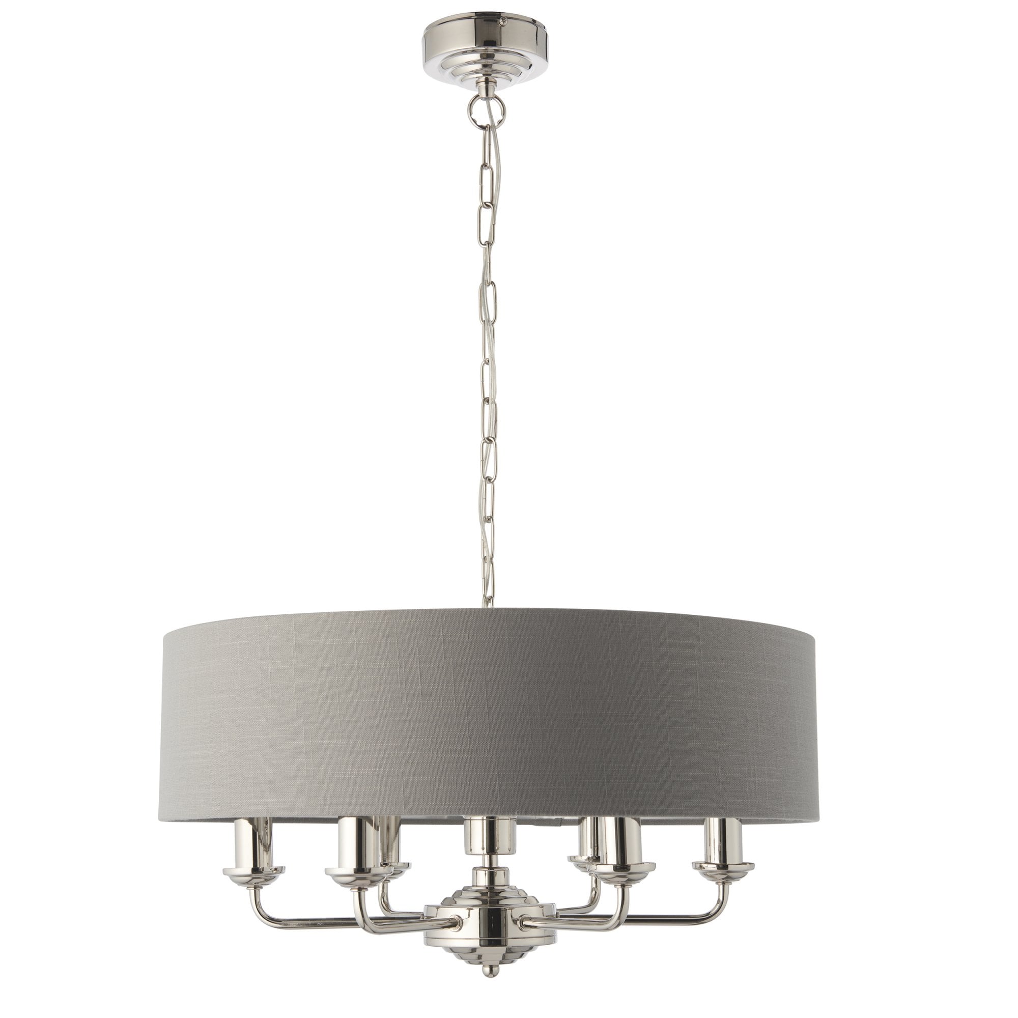 94373 Highclere 6 Light Pendant Nickel Grey