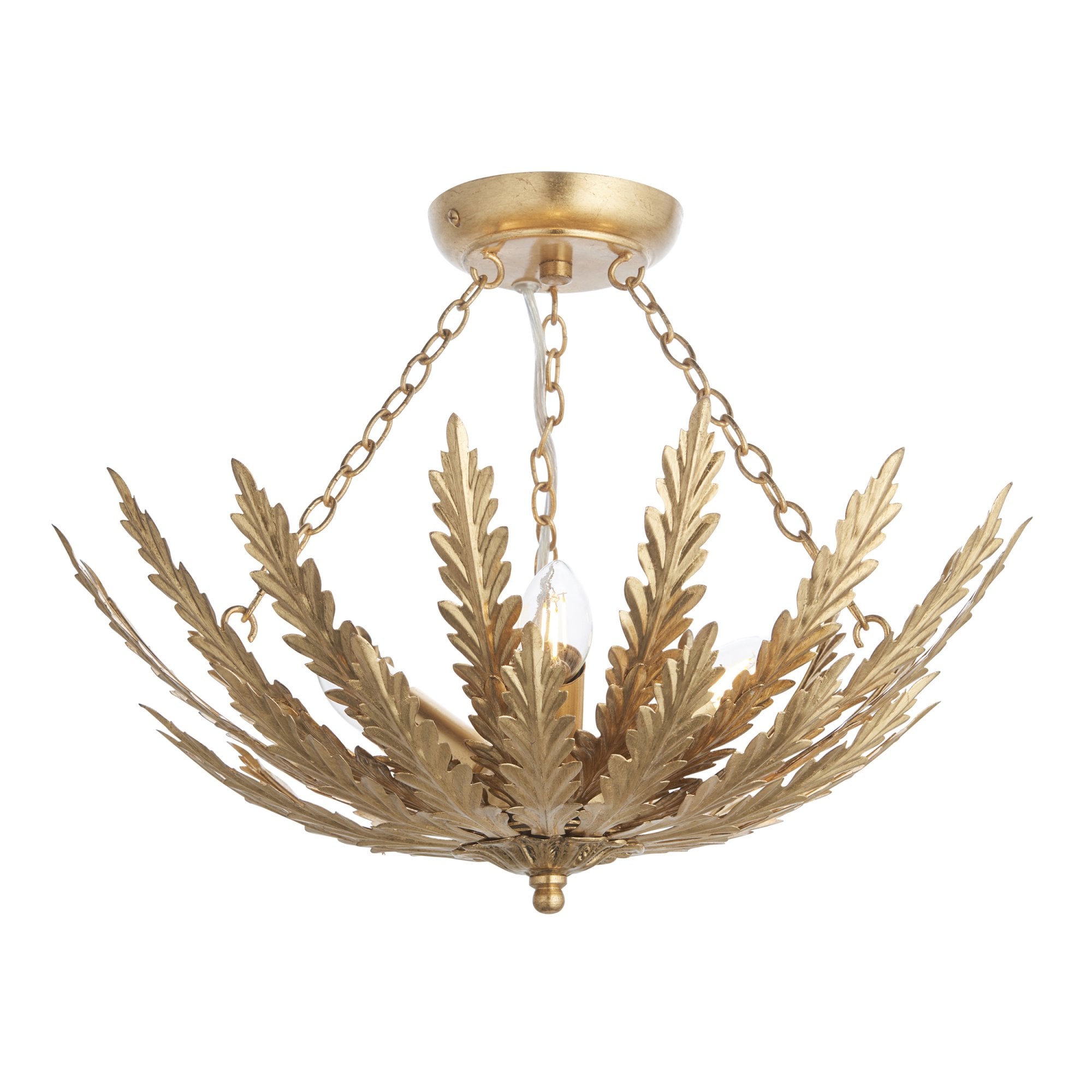 95039 Delphine 3 Light Flush Ceiling Light Gold
