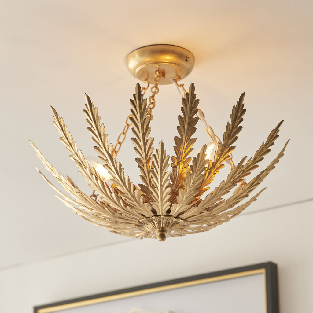 95039 Delphine 3 Light Flush Ceiling Light Gold