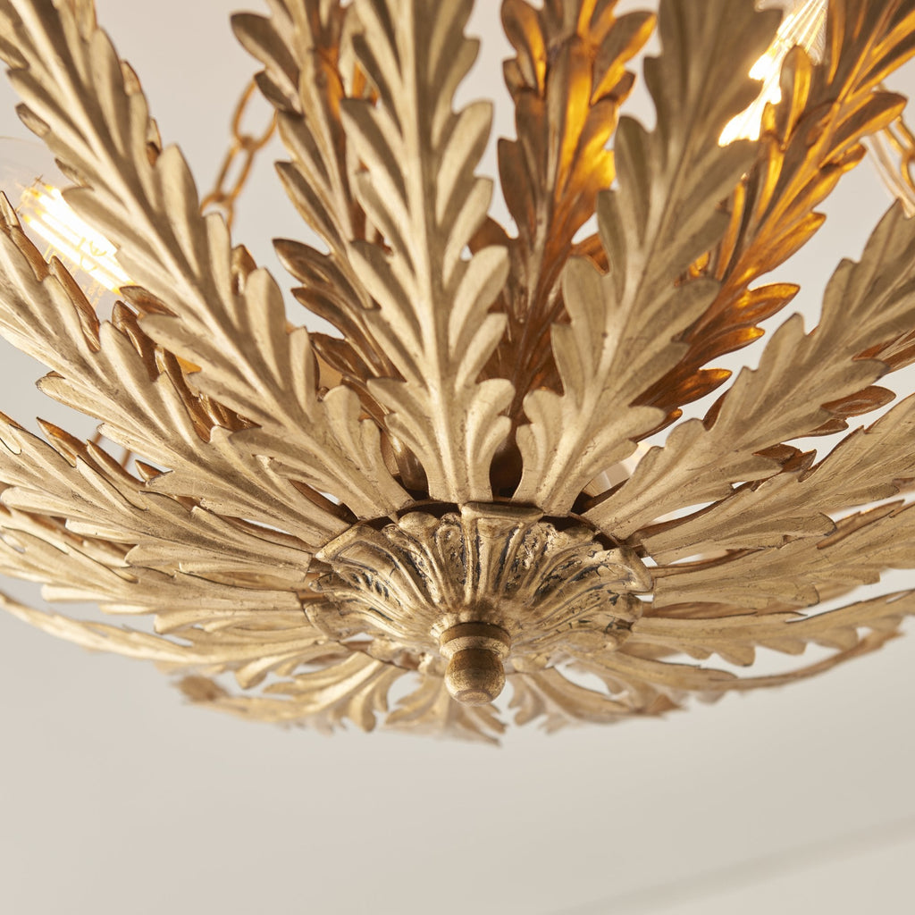 95039 Delphine 3 Light Flush Ceiling Light Gold