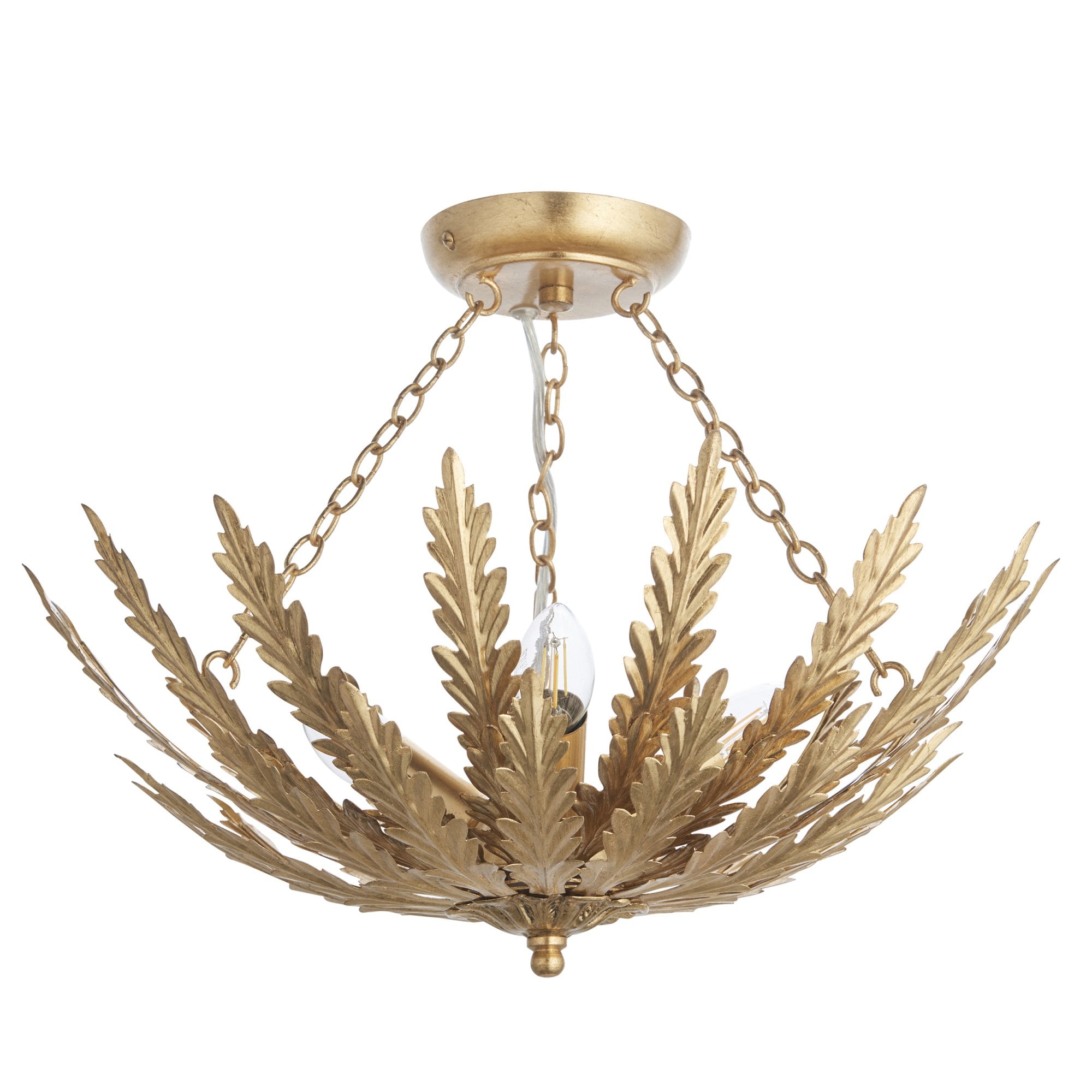 95039 Delphine 3 Light Flush Ceiling Light Gold