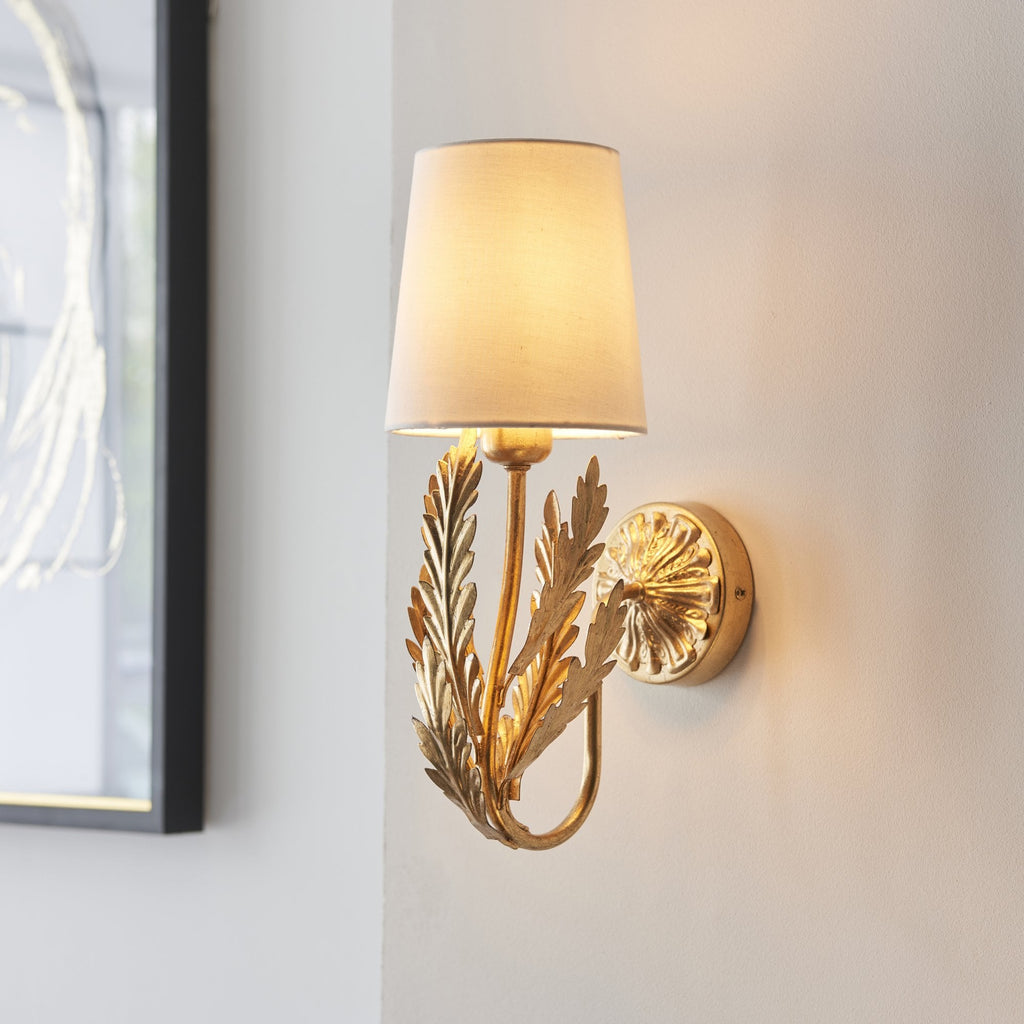 95040 Delphine 1 Light Wall Light Gold Ivory