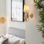 95040 Delphine 1 Light Wall Light Gold Ivory