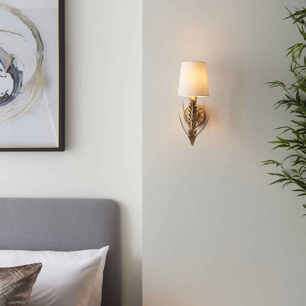 95040 Delphine 1 Light Wall Light Gold Ivory