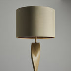 95454 Abia 1 Light Floor Lamp Wood Linen