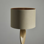 95454 Abia 1 Light Floor Lamp Wood Linen