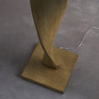 95454 Abia 1 Light Floor Lamp Wood Linen