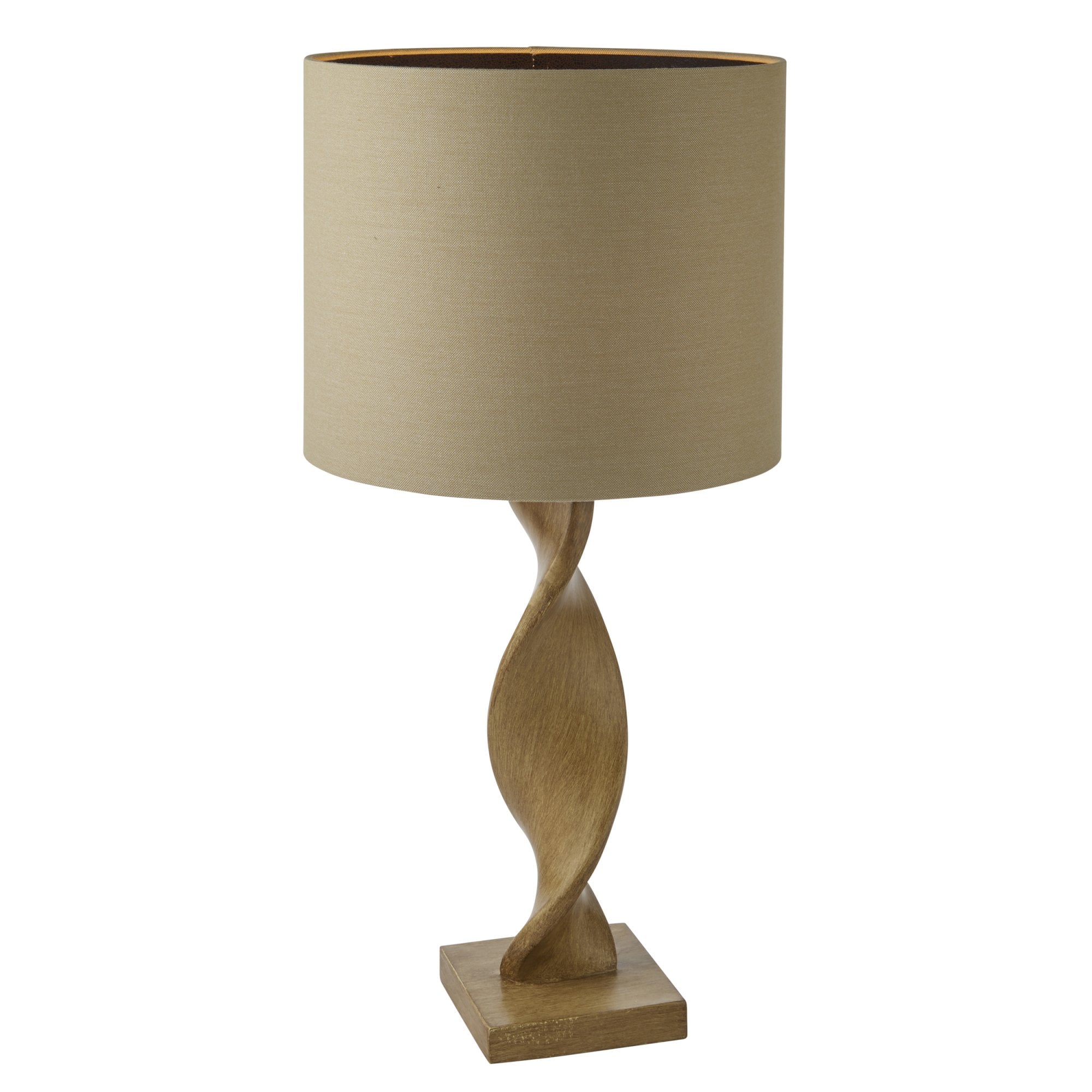 95455 Abia 1 Light Table Lamp Wood Linen