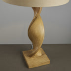 95455 Abia 1 Light Table Lamp Wood Linen