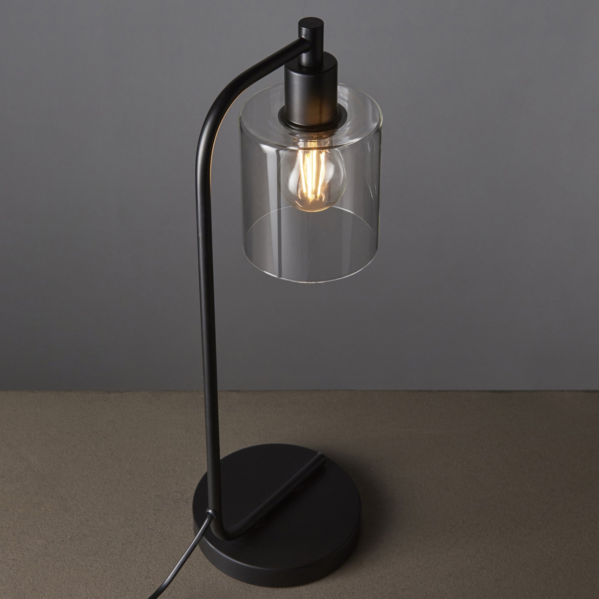 95457 Toledo 1 Light Table Lamp Black Clear