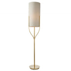 95466 Fraser 1 Light Floor Lamp Brass Linen