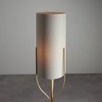 95466 Fraser 1 Light Floor Lamp Brass Linen
