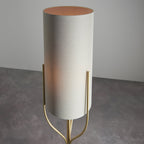 95466 Fraser 1 Light Floor Lamp Brass Linen