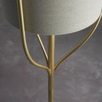 95466 Fraser 1 Light Floor Lamp Brass Linen