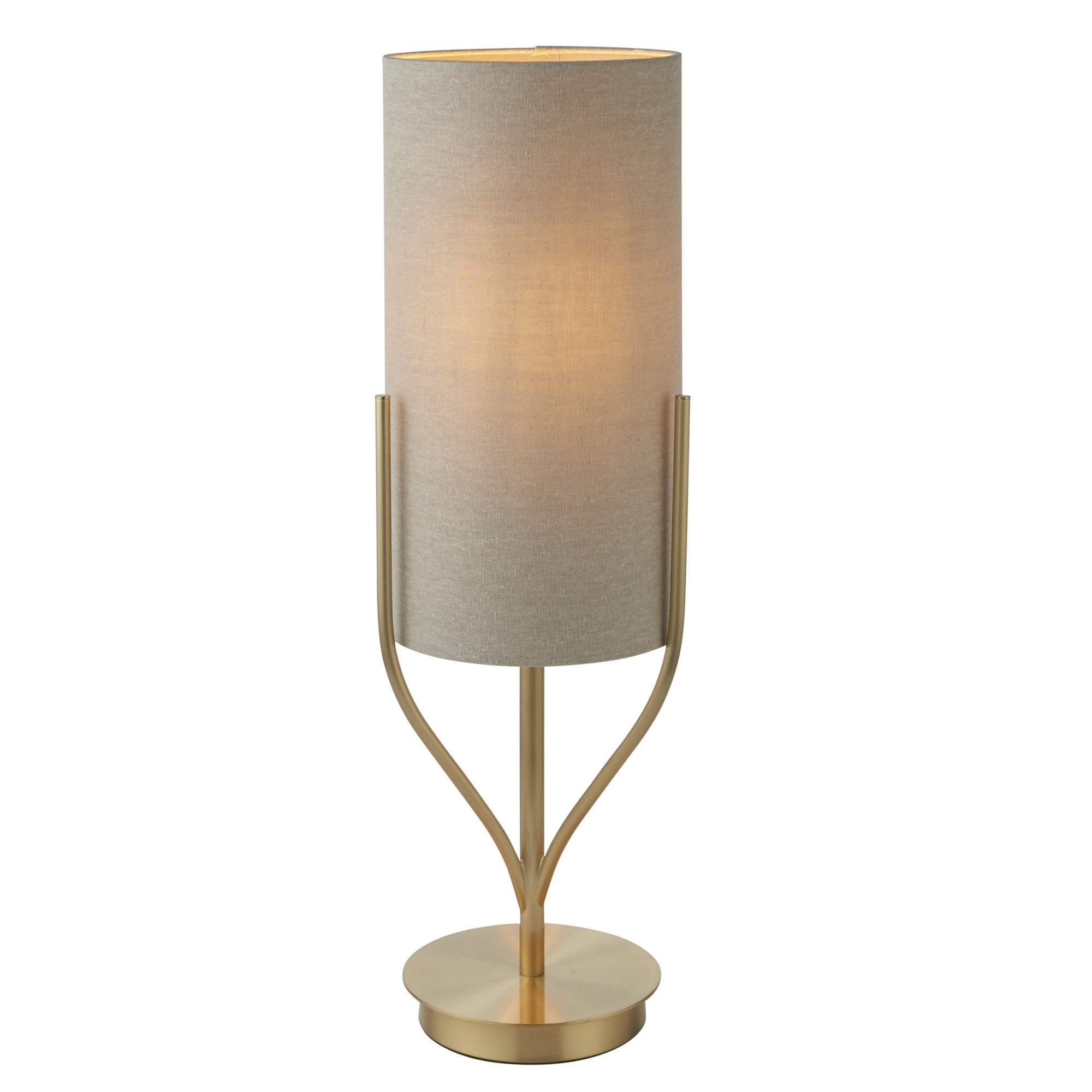 95467 Fraser 1 Light Table Lamp Brass Linen