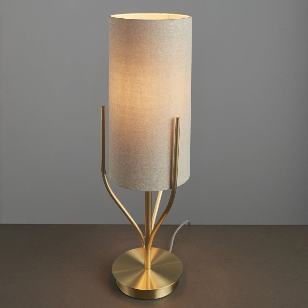 95467 Fraser 1 Light Table Lamp Brass Linen