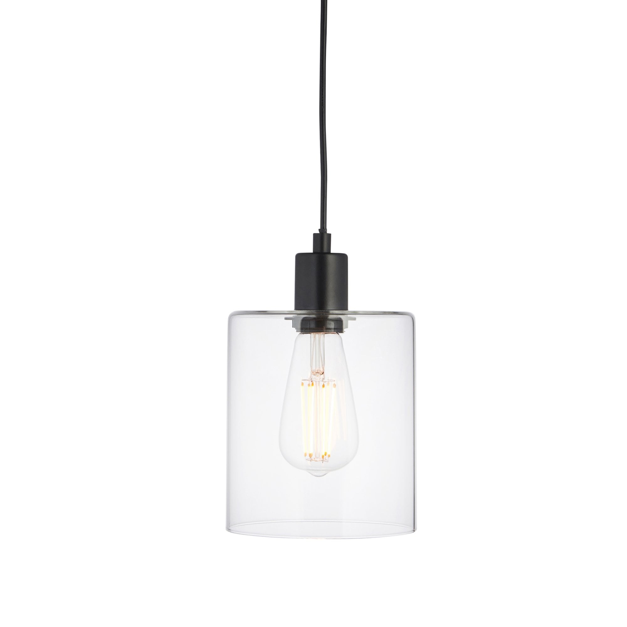 95472 Toledo 1 Light Pendant Black Clear
